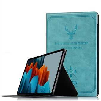 Herten Patroon PU Lederen PC Stand Tablet Shell Case Cover voor Samsung Galaxy Tab S7 Plus 12.4 inch/Tab S7 FE/Tab S8+