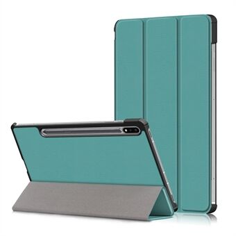 Tri-fold Stand Ontwerp Plain PU Lederen Tablet Case Shell Protector voor Samsung Galaxy Tab S7 FE T736/Tab S7 Plus/Tab S8+