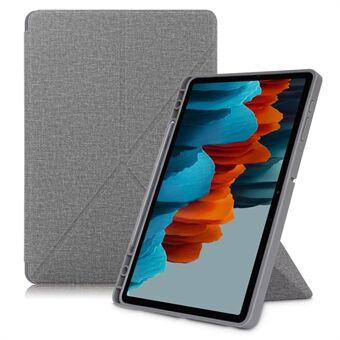 Origami Stand Design Effen Doek Smart Tablet Case voor Samsung Galaxy Tab S7 FE T736/Tab S7 Plus/Tab S8+