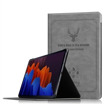 Herten Patroon Boek Notebook Stijl PC Stand Folio PU Lederen Hard Cover Case voor Samsung Galaxy Tab S7 Plus/Tab S7 FE/Tab S8+
