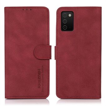 KHAZNEH Getextureerde Volledige Bescherming Lederen Telefoon Portemonnee Ontwerp Cover Stand Case voor Samsung Galaxy A03s (166.5 x 75.98 x 9.14mm)