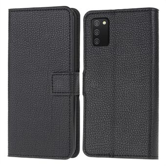 Litchi Skin Wallet Stand Design Leather Case Cover voor Samsung Galaxy A03s (166,5 x 75,98 x 9,14 mm)