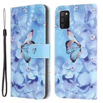 Wallet Design Cross Texture 3D Pattern Printing lederen Stand telefoonhoes voor Samsung Galaxy A03s (166,5 x 75,98 x 9,14 mm)