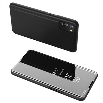 Folio Flip Mirror-achtige Surface Plated PU lederen Stand Case voor Samsung Galaxy A03s (166.5 x 75.98 x 9.14mm)