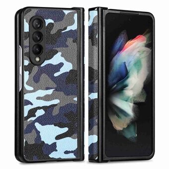 Beschermend opvouwbaar telefoonhoesje voor Samsung Galaxy Z Fold3 5G, camouflagepatroon anti-drop PU-leer gecoate pc-hoes