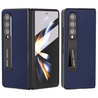 ABEEL Voor Samsung Galaxy Z Fold3 5G Rundleer + PC Telefoon Case Kickstand Beschermende Shell met Gehard Glas Film
