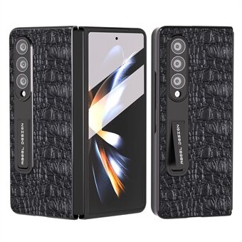 ABEEL voor Samsung Galaxy Z Fold3 5G telefoonhoes echt rundleer + pc-standaard cover met schermbeschermer
