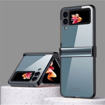 Galvaniseren Transparante pc-telefoonhoes voor Samsung Galaxy Z Flip3 5G, scharnierontwerp Ultradunne achterkant telefoonhoes