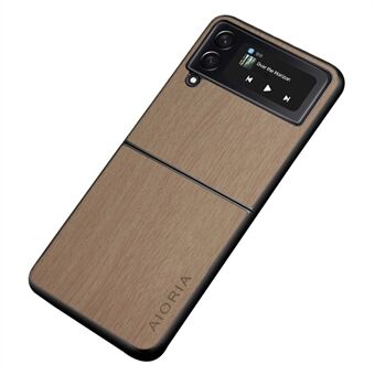 AIORIA Voor Samsung Galaxy Z Flip3 5G PU Leer + PC + TPU Telefoon Drop-proof Case Retro houtstructuur Anti- Scratch Cover