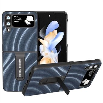 ABEEL Melkweg Serie Voor Samsung Galaxy Z Flip3 5G PU Leer Gecoat PC Kickstand Case Patroon Telefoon Cover