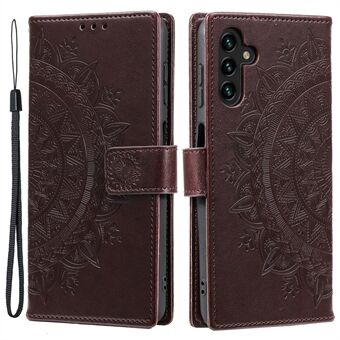 PU lederen Totem Mandala Flower Imprinting Wallet Case Stand Magnetische sluiting Flip Cover met riem voor Samsung Galaxy A13 5G / A04s 4G (164,7 x 76,7 x 9,1 mm)