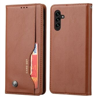 Auto-absorberende Front Card Slot Design Wallet Leather Folio Flip Phone Cover met Stand voor Samsung Galaxy A13 5G / A04s 4G (164,7 x 76,7 x 9,1 mm)