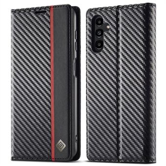 LC.IMEEKE Carbon Fiber Texture Wallet Stand Design PU-leer Magnetische Auto Closing Phone Case Cover voor Samsung Galaxy A13 5G / A04s 4G (164,7 x 76,7 x 9,1 mm)