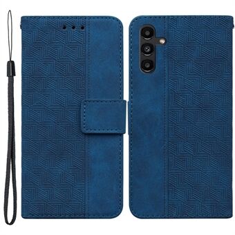 Voor Samsung Galaxy A13 5G / A04s 4G (164,7 x 76,7 x 9,1 mm) Geometry Imprinting PU-leer + TPU-telefoonhoes Wallet Stand Cover met handriem
