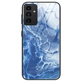 Voor Samsung Galaxy A13 5G Marmeren Patroon Gehard Glas + PC + TPU Case Anti-drop Protection Telefoon Cover