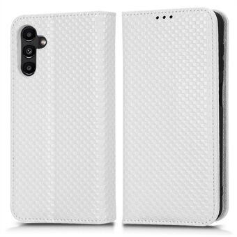 Voor Samsung Galaxy A13 5G Magnetische Auto-geabsorbeerde Grid Textuur Schokbestendig PU Leather Stand Case Mobiele Telefoon Portemonnee Cover