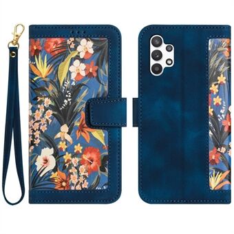 Voor Samsung Galaxy A13 4G / 5G Kaartsleuven Stand Case PU-leer Bloemenpatroon Afdrukken Cover