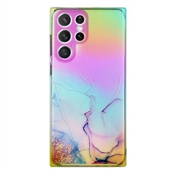 Kleurrijke Laser Embossing Anti- Scratch Licht Dun Marmeren Patroon Zacht Gedraaid TPU Telefoon Cover Case voor Samsung Galaxy S22 Ultra 5G