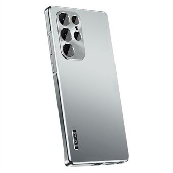IM-CHEN Anti- Scratch telefoonhoesje voor Samsung Galaxy S22 Ultra 5G Schokbestendig slank hoesje Hard PC Metalen frame Mat telefoonhoesje met magnetisch / gespslot