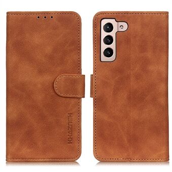 KHAZNEH Retro textuur lederen Stand portemonnee cover telefoonhoesje met volledige bescherming voor Samsung Galaxy S22 5G