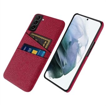Voor Samsung Galaxy S22 5G Smartphone-hoes Doektextuur Multifunctionele dubbele kaartsleuven Doek + PC-telefoon achterkant