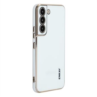 ENKAY HAT Prince Voor Samsung Galaxy S22 5G Zachte TPU Galvaniserende randen Telefoonhoesje Nauwkeurige uitsparing Cameralensbescherming Schokbestendige hoes