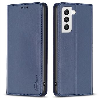 BINFEN KLEUR BF18 Voor Samsung Galaxy S22 5G PU Lederen Kaartsleuf Cover Schokbestendige Stand Telefoon Case