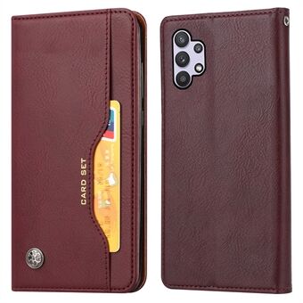 Voor Samsung Galaxy A33 5G Auto-absorbed Shockproof Flip Wallet Stand Design Leather Protective Phone Cover