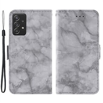 Voor Samsung Galaxy A33 5G Handsfree Stand Shell, Marmerpatroon Dual Magnetische Sluiting PU Leather Flip Wallet Cover
