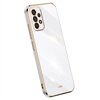 XINLI Voor Samsung Galaxy A33 5G Slanke Telefoon Case Galvaniseren Gouden Edge Anti- Scratch TPU Mobiele Telefoon Cover