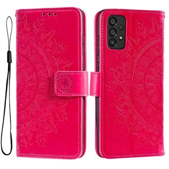 Scratch bedrukt Mandala bloem PU lederen portemonnee Stand telefoon flip beschermhoes voor Samsung Galaxy A53 5G