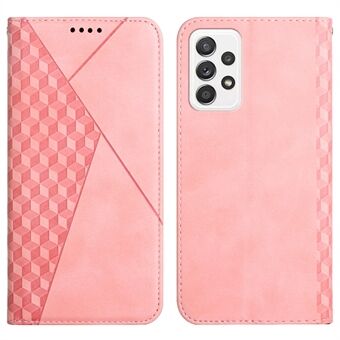 Rhombus Imprinting Magnetic Auto-absorbed Leather Case Wallet Stand Phone Cover voor Samsung Galaxy A53 5G