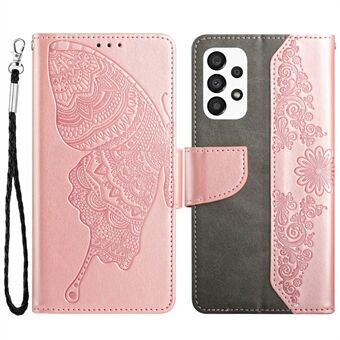 Anti- Scratch telefoonhoes voor Samsung Galaxy A53 5G schokbestendig Folio Flip Wallet Cover Butterfly Flower bedrukte Stand telefoonbeschermer