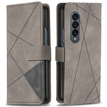 BINFEN KLEUR Voor Samsung Galaxy Z Fold4 5G Portemonnee Stand Telefoon Case PU Leer Bedrukt Geometrisch Patroon Folio flip Cover