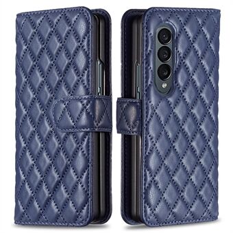 BINFEN KLEUR Voor Samsung Galaxy Z Fold4 5G Bedrukt Rhombus Telefoon Cover PU Leer + PC Wallet Stand Case