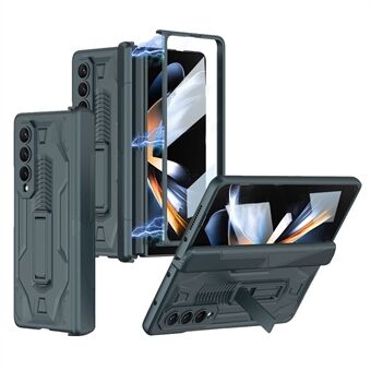 GKK voor Samsung Galaxy Z Fold4 5G anti- Scratch telefoonhoes magnetische scharnierstandaard opvouwbare pc-telefoonhoes met gehard glas schermfilm