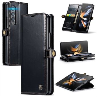 Caseme 003 Serie Voor Samsung Galaxy Z Fold4 5G Wasachtige Textuur Pu Leer Magnetische Sluiting Telefoon Cover Stand Portemonnee telefoon Case