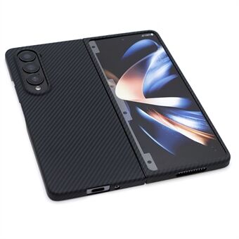Achterkant van de behuizing voor Samsung Galaxy Z Fold4 5G 600D Fine Lines Carbon Fiber Texture Aramid Fiber Phone Cover