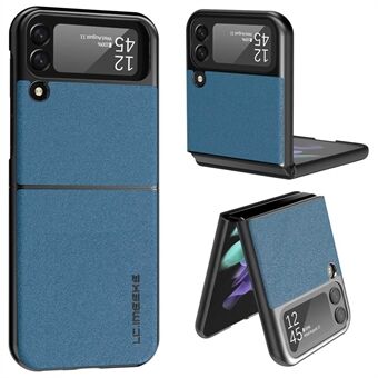 LC.IMEEKE voor Samsung Galaxy Z Flip4 5G leer + pc-telefoonhoes anti-vingerafdruk achterkant
