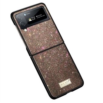 SULADA Voor Samsung Galaxy Z Flip4 5G Celebrities-Series Glitter Pailletten Telefoon Cover Anti- Scratch PU Leather Coated PC + TPU Hybrid Case