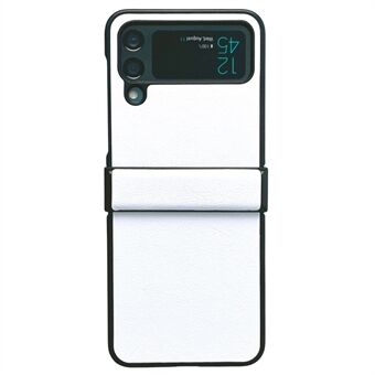 Voor Samsung Galaxy Z Flip4 5G 3-in-1 Zijscharnier Telefoon Case Drop-proof Litchi Textuur PU Leather Coated PC Cover