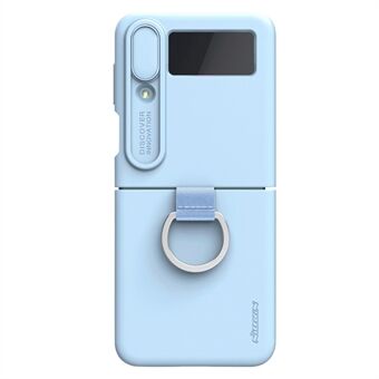 NILLKIN voor Samsung Galaxy Z Flip4 5G Camera Lens Slide Cover Ontwerp Vloeibare Siliconen Telefoon Case Drop-proof Beschermhoes met Ring