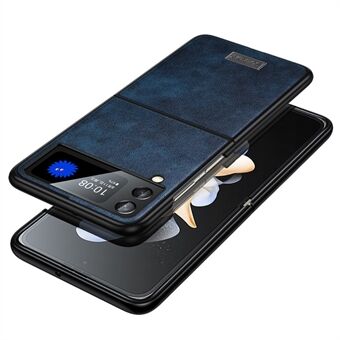 SULADA Voor Samsung Galaxy Z Flip4 5G PU Leer Gecoat TPU + PC Anti-val Telefoon Case Scratch mobiele Telefoon Cover