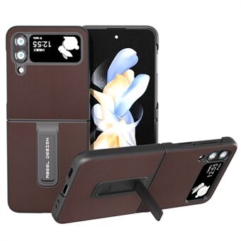 ABEEL voor Samsung Galaxy Z Flip4 5G nappatextuur telefoonhoes echt rundleer + pc-hoes met standaard