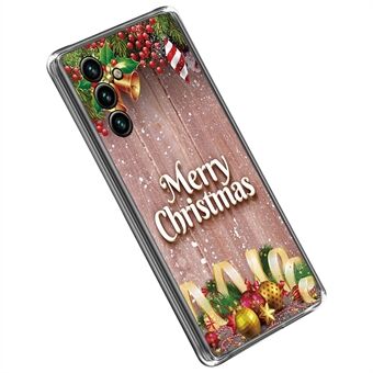 Voor Samsung Galaxy A14 5G Kerstpatroon Afdrukken TPU Telefoonhoesje Valbestendige smartphone beschermhoes