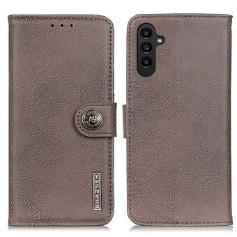 KHAZNEH Voor Samsung Galaxy A14 5G Koeienhuid Textuur PU Leather Stand Wallet Cover Magnetische Sluiting Innerlijke TPU Telefoon case