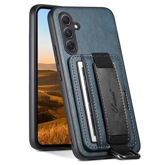 SUTENI H13 Voor Samsung Galaxy A14 5G Kickstand Case met Draagriem Kaarthouder Leer Gecoat PC + TPU Telefoon Cover
