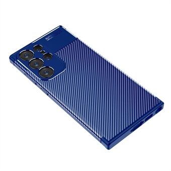 Anti- Scratch koolstofvezel textuur telefoonhoes voor Samsung Galaxy S23 Ultra, zachte TPU schokbestendige beschermhoes
