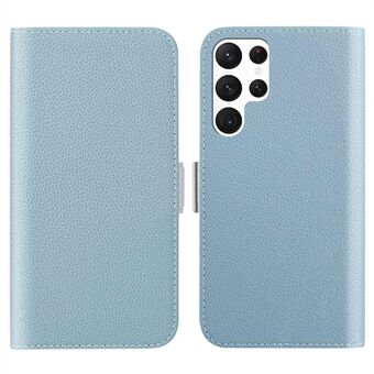 Voor Samsung Galaxy S23 Ultra Candy Color PU lederen telefoon Drop-proof Case Litchi Texture Flip Stand Wallet Cover