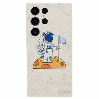 Voor Samsung Galaxy S23 Ultra Cartoon Astronaut Pattern Soft TPU Case Precise Cutout Phone Cover